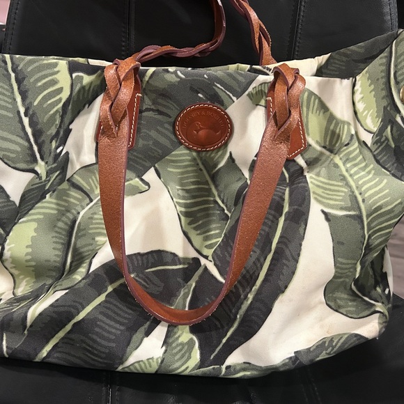 Dooney & Bourke Leaf Pattern Tote with Brown Accents - Picture 2 of 13